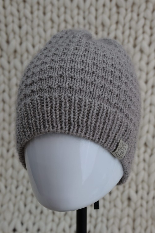 Czapka, rozmiar L (56-58cm),  z wełny Merino + Kids Silk(jedwab+moher) - kolor - jasny beż - 02.JPG