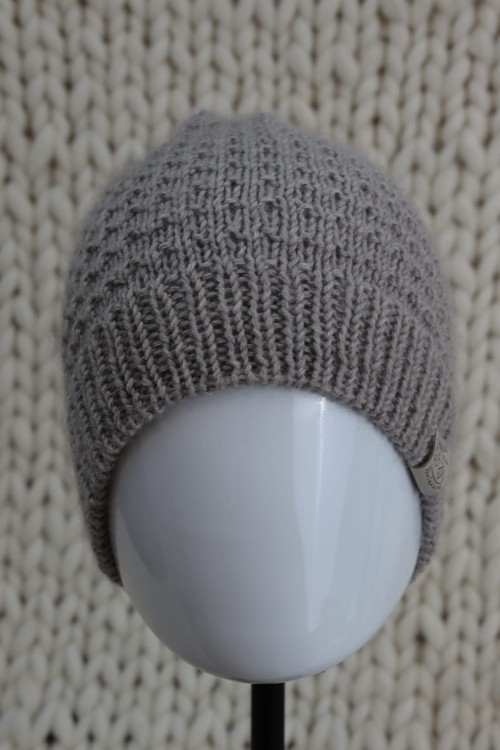 Czapka, rozmiar L (56-58cm),  z wełny Merino + Kids Silk(jedwab+moher) - kolor - jasny beż - 03.JPG