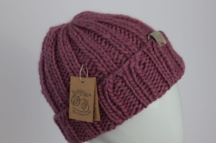 Czapka ESKIMO, 100% wełna, kolor - stary róż, rozmiar M_L- 06.JPG