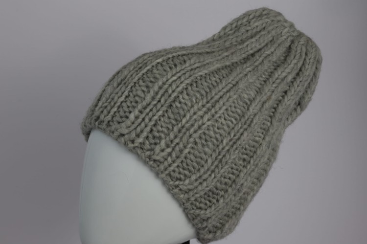 Czapka ESKIMO - ciepła 100% wełna, kolor - jasny szary, rozmar M_L - 02.JPG