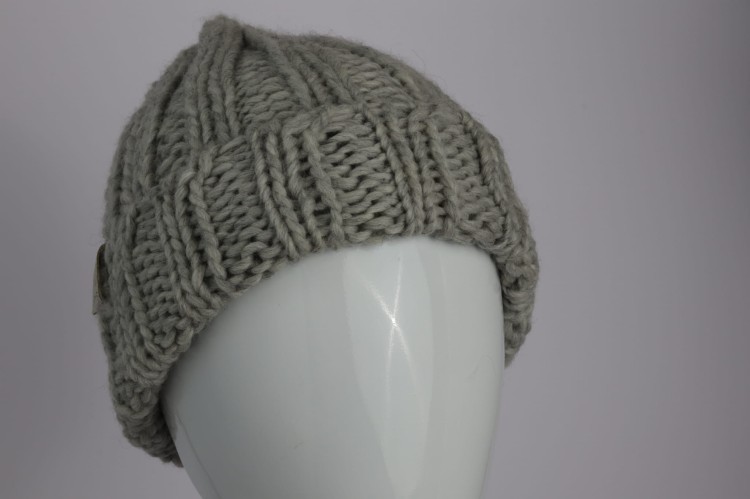 Czapka ESKIMO - ciepła 100% wełna, kolor - jasny szary, rozmar M_L - 05.JPG