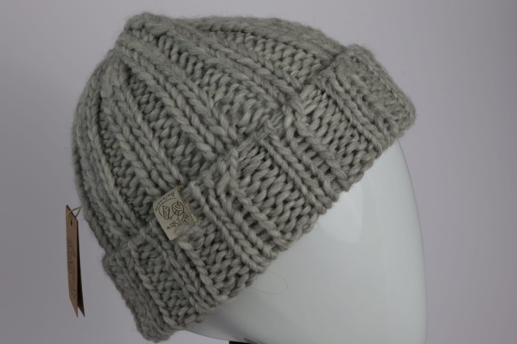 Czapka ESKIMO - ciepła 100% wełna, kolor - jasny szary, rozmar M_L - 06.JPG