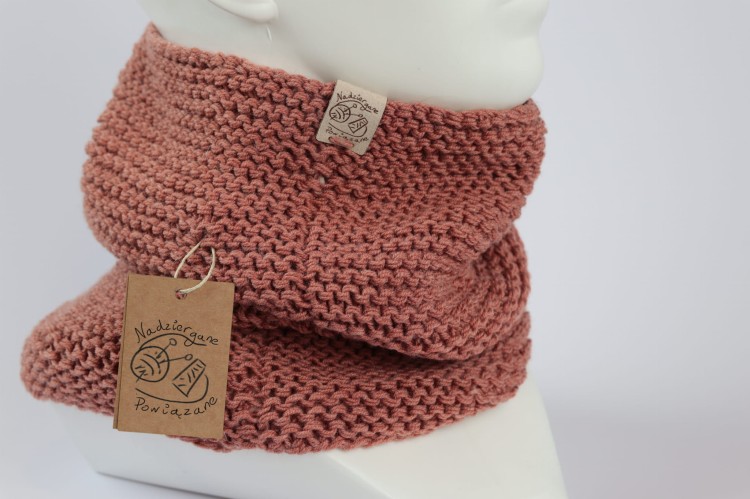 Komin, ciepły otulacz, wełna merino, kolor BLUSH, 01 (4).JPG