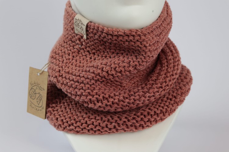 Komin, ciepły otulacz, wełna merino, kolor BLUSH, 01.JPG