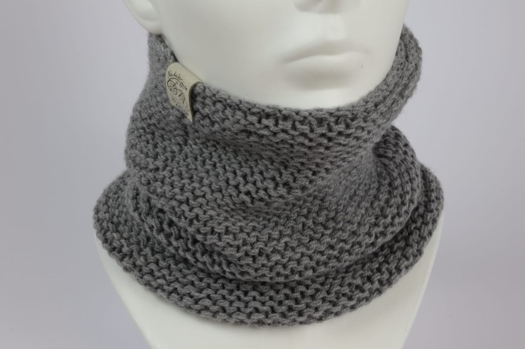 Komin, otulacz - 100% wełna merino, kolor - szary 01.JPG