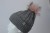 Czapka szara CHAŁKA (z warkoczami) z pomponem różowym z końcówkami podpalanymi na czarno Drops  BAby Merino (4).JPG