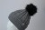 Czapka szara CHAŁKA (z warkoczami) z pomponem bordowym, Drops  BAby Merino (13).JPG