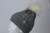 Czapka szara CHAŁKA (z warkoczami) z pomponem ecru z końcówkami podpalanymi na brąz, Drops  BAby Merino (3).JPG