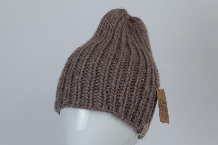 Czapka Eskimo, 100% wełna peruwiańska, ciepła, zimowa, Drops Snow, brąz - nugat (3).JPG