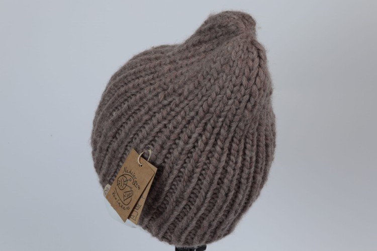 Czapka Eskimo, 100% wełna peruwiańska, ciepła, zimowa, Drops Snow, brąz - nugat (5).JPG