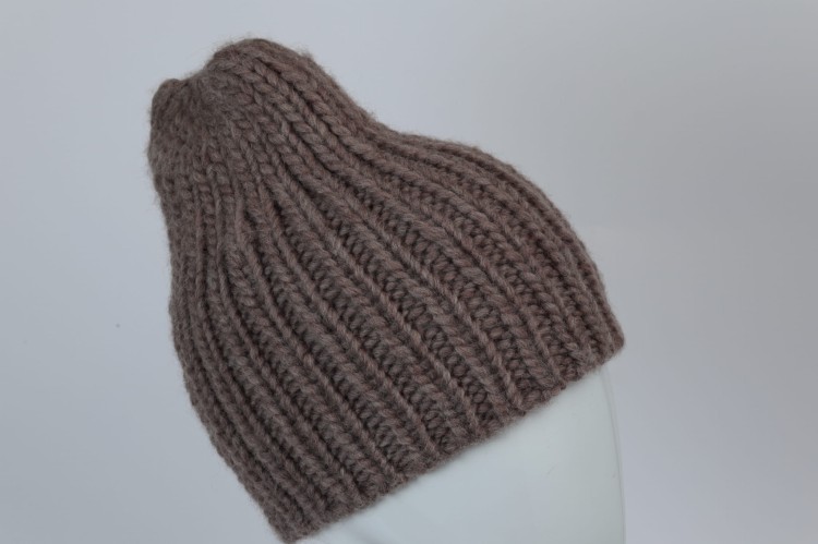 Czapka Eskimo, 100% wełna peruwiańska, ciepła, zimowa, Drops Snow, brąz - nugat (6).JPG