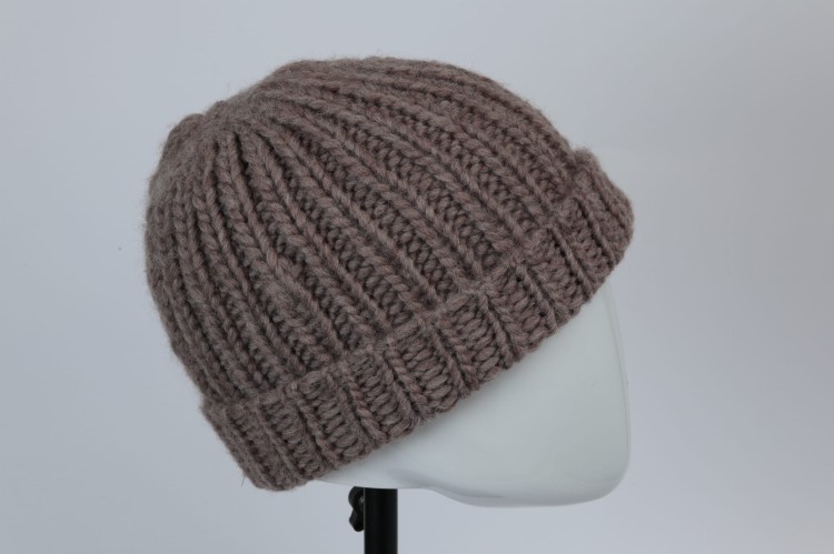 Czapka Eskimo, 100% wełna peruwiańska, ciepła, zimowa, Drops Snow, brąz - nugat (9).JPG