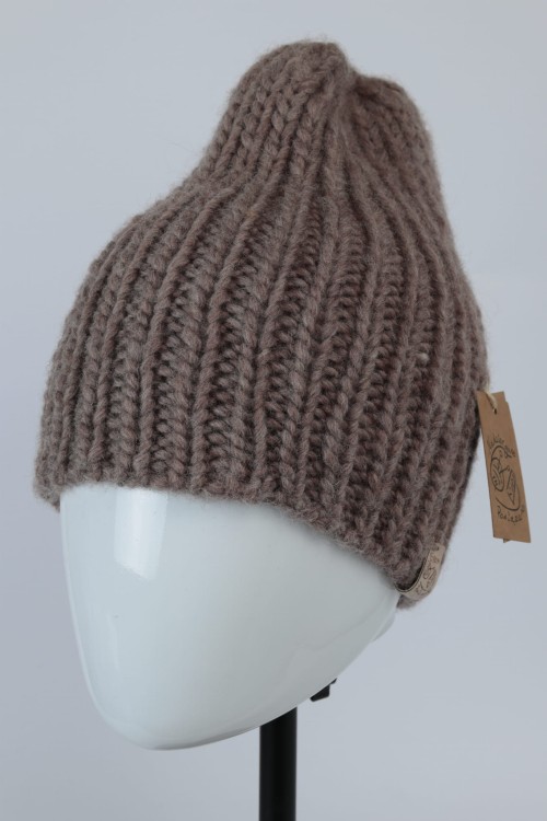 Czapka Eskimo, 100% wełna peruwiańska, ciepła, zimowa, Drops Snow, brąz - nugat (2).JPG