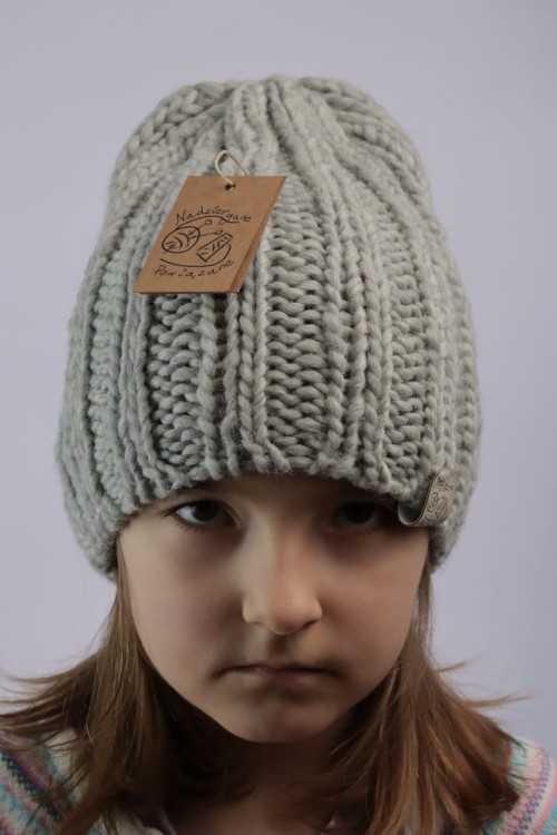 Czapka 100% wełny peruwiańskiej, ESKIMO, szary (12).JPG